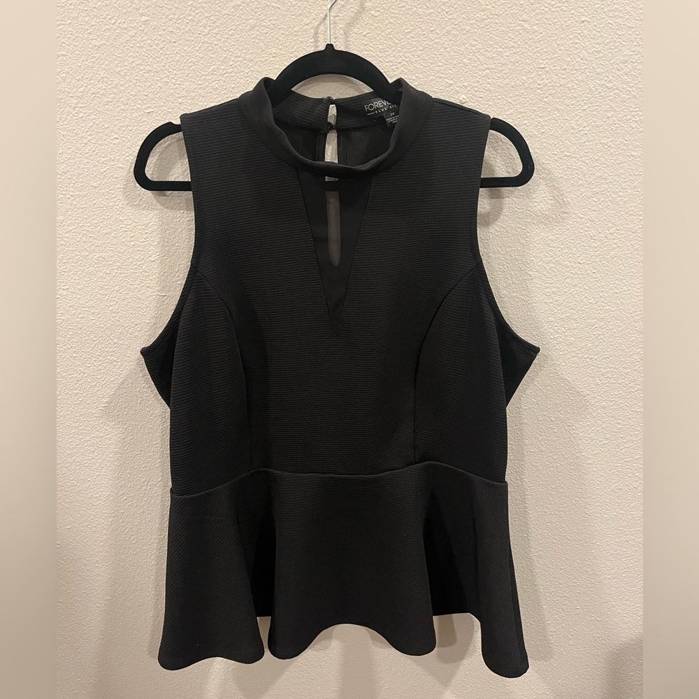 Forever 21 black peplum top